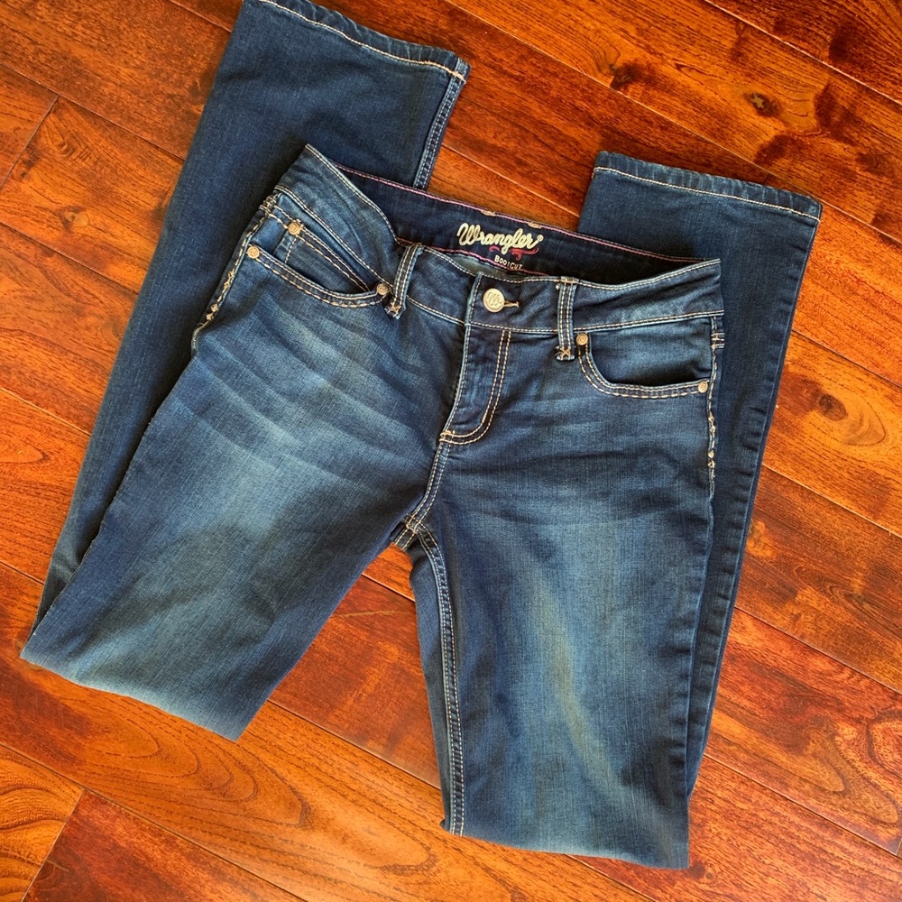 Wranglers Premium Patch Boot Cut Jeans